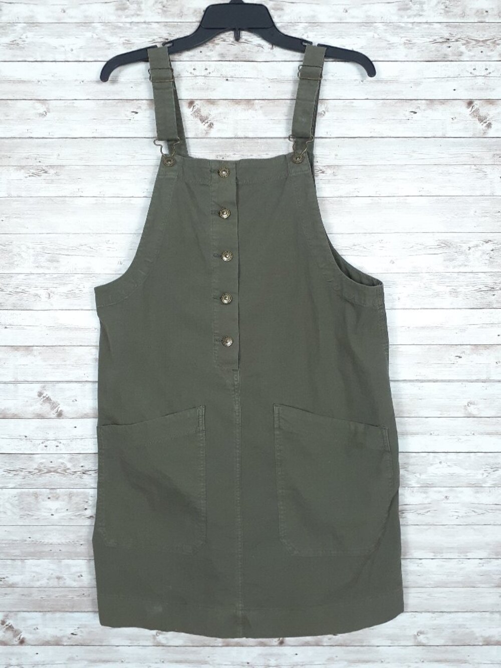 Duluth Trading Womens Overall Dress M Stretch Canvas Large Utility Pockets 935A